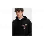 Tommy Jeans Signature Back Logo Relaxed Ανδρικό Φούτερ με Κουκούλα Μαύρο