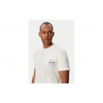 Tommy Jeans Signature Logo Peached Jersey Ανδρικό Κοντομάνικο T-Shirt Λευκό