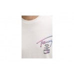 Tommy Jeans Signature Logo Ανδρικό Κοντομάνικο T-Shirt Εκρού