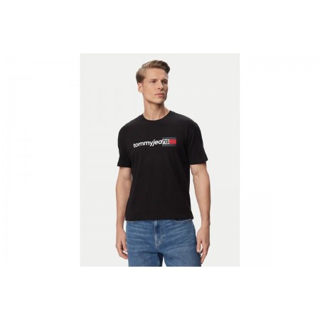 Tommy Jeans Ανδρικό Κοντομάνικο T-Shirt Μαύρο