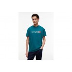 Tommy Jeans Ανδρικό Κοντομάνικο T-Shirt Πετρόλ 
