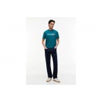Tommy Jeans Ανδρικό Κοντομάνικο T-Shirt Πετρόλ 