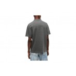 Tommy Jeans Washed Waffle Knit Ανδρικό Κοντομάνικο T-Shirt Polo Ανθρακί
