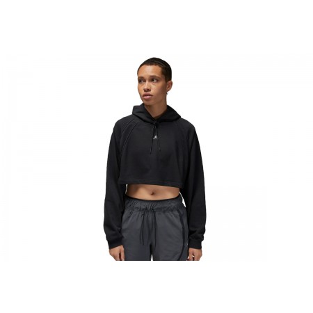 Jordan Sport Γυναικείο Cropped Φούτερ με Κουκούλα Μαύρο