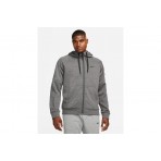 Nike Therma-Fit Fitness Ανδρική Ζακέτα με Κουκούλα Γκρι Σκούρο