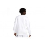 Nike Club Fleece Ανδρική Μακρυμάνικη Μπλούζα Λευκή