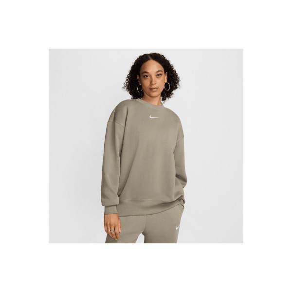Nike Sportswear Phoenix Fleece Μπλούζα Με Λαιμόκοψη Γυναικεία (DQ5733 320)