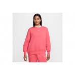 Nike Sportswear Phoenix Fleece Γυναικεία Μακρυμάνικη Μπλούζα Φούξια