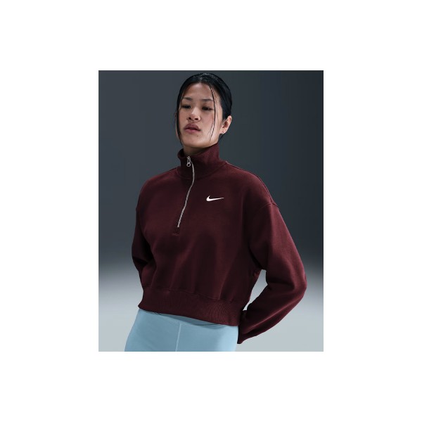 Nike Sportswear Phoenix Fleece Μπλούζα Με Φερμουάρ Γυναικεία (DQ5767 652)