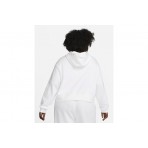 Nike Club Fleece Crop Top Γυναικείο Φούτερ Με Κουκούλα Λευκό