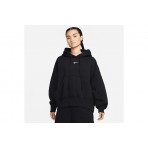 Nike Sportswear Phoenix Fleece Γυναικείο Φούτερ Με Κουκούλα Μαύρο