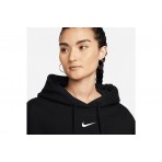 Nike Sportswear Phoenix Fleece Γυναικείο Φούτερ Με Κουκούλα Μαύρο