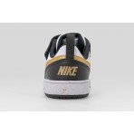 Nike Court Borough Low Recraft Βρεφικά Sneakers Μαύρα, Χρυσά, Λευκά