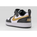 Nike Court Borough Low Recraft Βρεφικά Sneakers Μαύρα, Χρυσά, Λευκά