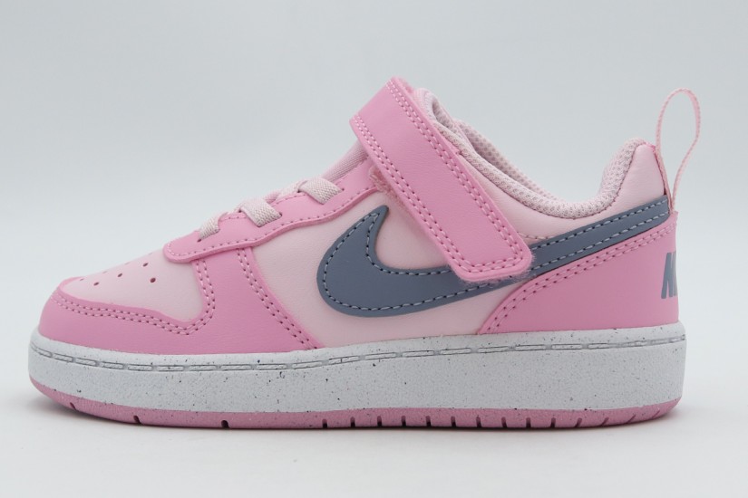 Nike Court Borough Low Recraft Βρεφικά Sneakers Ροζ, Γκρι Σκούρο, Λευκά