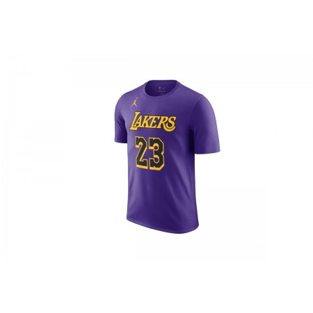 Jordan NBA Los Angeles Lakers Ανδρικό Κοντομάνικο T-Shirt Μωβ