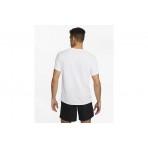 Nike Dri-FIT UV Miler Ανδρικό Κοντομάνικο Αθλητικό T-Shirt Λευκό