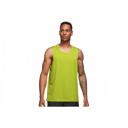 Nike Dri-FIT Miler Run Ανδρική Αμάνικη Μπλούζα Κίτρινη