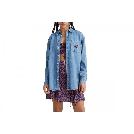 Tommy Jeans Tjw Chambray Badge Boyf Shirt Πουκάμισο Μακρυμάνικο 