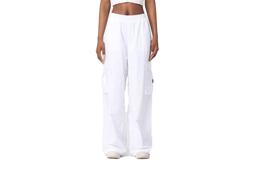Tommy Jeans Wide Γυναικεία Παντελόνα Λευκή