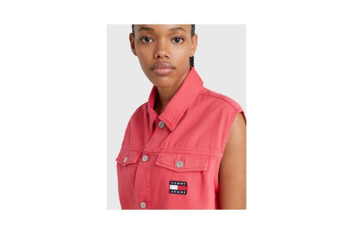 Tommy Jeans Oversized Vest Bf Bg7005 Πουκάμισο Αμάνικο Γυναικείο (DW0DW15683 TJN)