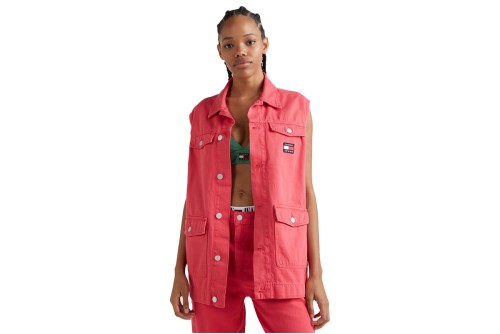 Tommy Jeans Oversized Vest Bf Bg7005 Πουκάμισο Αμάνικο Γυναικείο (DW0DW15683 TJN)