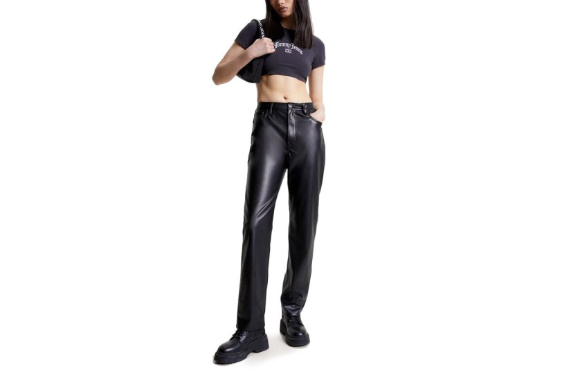 Tommy Jeans Tjw Julie Pleather Pant Παντελόνι Casual Γυναικείο (DW0DW16945 BDS)