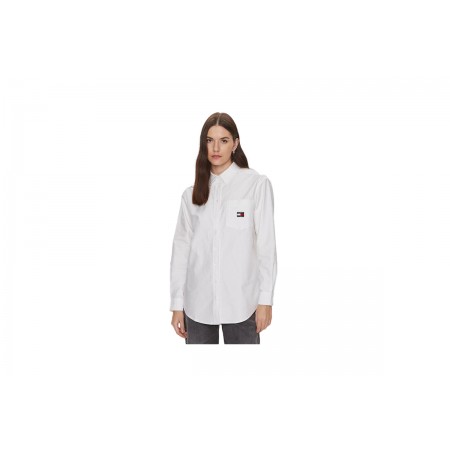 Tommy Jeans Badge Boyfriend Shirt Πουκάμισο Μακρυμάνικο Γυναικείο 