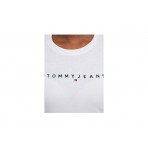 Tommy Jeans Slim Badge Rib Γυναικείο Κοντομάνικο T-Shirt Λευκό