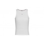 Tommy Jeans Rib Tank Γυναικεία Αμάνικη Μπλούζα Λευκό
