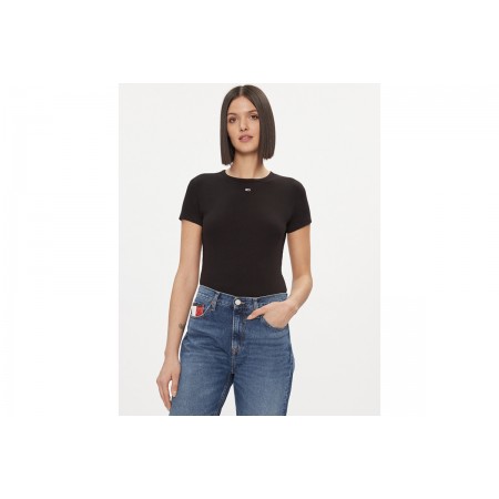 Tommy Jeans Slim Essential Rib Γυναικείο Κοντομάνικο T-Shirt