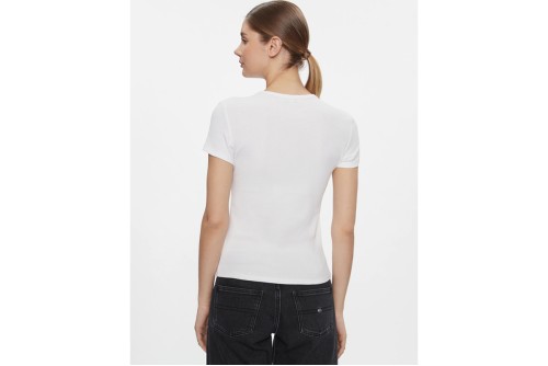 Tommy Jeans Ribbed Slim T-Shirt Γυναικείο (DW0DW17383 YBR)