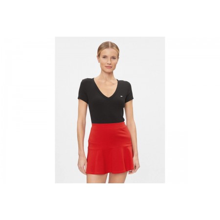 Tommy Jeans Slim Essential Rib Γυναικείο Κοντομάνικο T-Shirt
