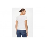 Tommy Jeans Essential Rib Γυναικείο Κοντομάνικο T-Shirt Λευκό