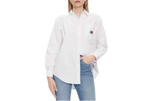 Tommy Jeans Badge Boyfriend Πουκάμισο Μακρυμάνικο Γυναικείο (DW0DW17807 YBR)