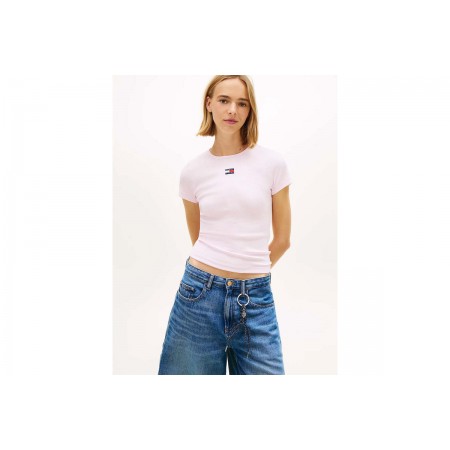 Tommy Jeans Slim Badge Rib T-Shirt Γυναικείο (DW0DW17881 TN9)