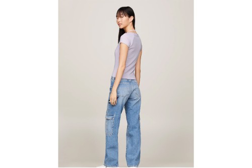 Tommy Jeans Slim Rib Badge Strap Top Κοντομάνικο Γυναικείο (DW0DW17896 W06)