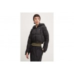 Tommy Jeans Crop Hooted Γυναικείο Μπουφάν Puffer με Κουκούλα Μαύρο