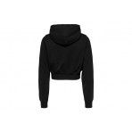 Tommy Jeans Γυναικεία Cropped Ζακέτα Με Κουκούλα Μαύρη