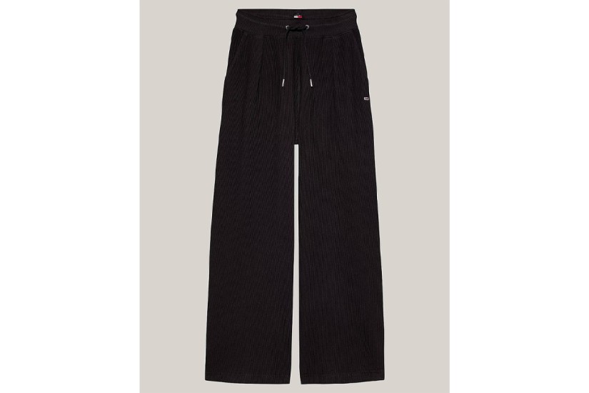 Tommy Jeans Ottoman Pleated Γυναικείο Παντελόνι Φόρμας Μαύρο