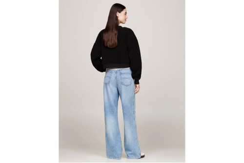 Tommy Jeans Ovs Teddy Crew Μπλούζα Με Λαιμόκοψη Γυναικεία (DW0DW18770 BDS)