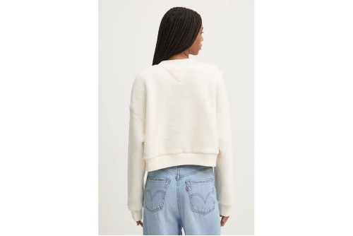 Tommy Jeans Ovs Teddy Crew Μπλούζα Με Λαιμόκοψη Γυναικεία (DW0DW18770 YBH)
