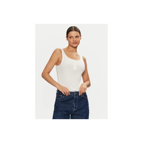Tommy Jeans Slim Button Μπλούζα Αμάνικη Γυναικεία (DW0DW19492 YBL)