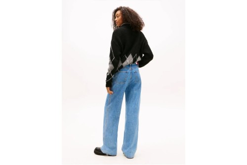 Tommy Jeans Claire High Rise Wide Leg Παντελόνι Τζιν Γυναικείο (DW0DW19558 1AB)
