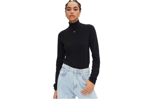 Tommy Jeans Essential Trtlnk Sweater Ext Μπλούζα Με Ψηλό Λαιμό Γυναικεία (DW0DW19686 BDS)
