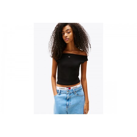 Tommy Jeans Γυναικεία Αμάνικη Μπλούζα Μαύρη