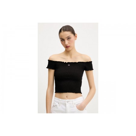Tommy Jeans Smock Crop Top Κοντομάνικο Γυναικείο 