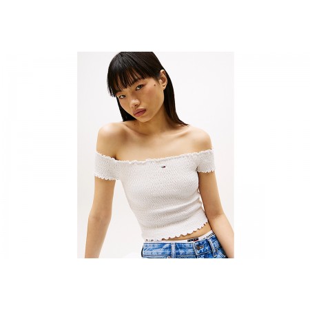 Tommy Jeans Smock Crop Top Κοντομάνικο Γυναικείο 