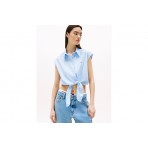 Tommy Jeans Cropped Poplin Front Knot Πουκάμισο Αμάνικο Γυναικείο (DW0DW20291 C12)