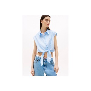 Tommy Jeans Cropped Poplin Front Knot Πουκάμισο Αμάνικο Γυναικείο (DW0DW20291 C12)